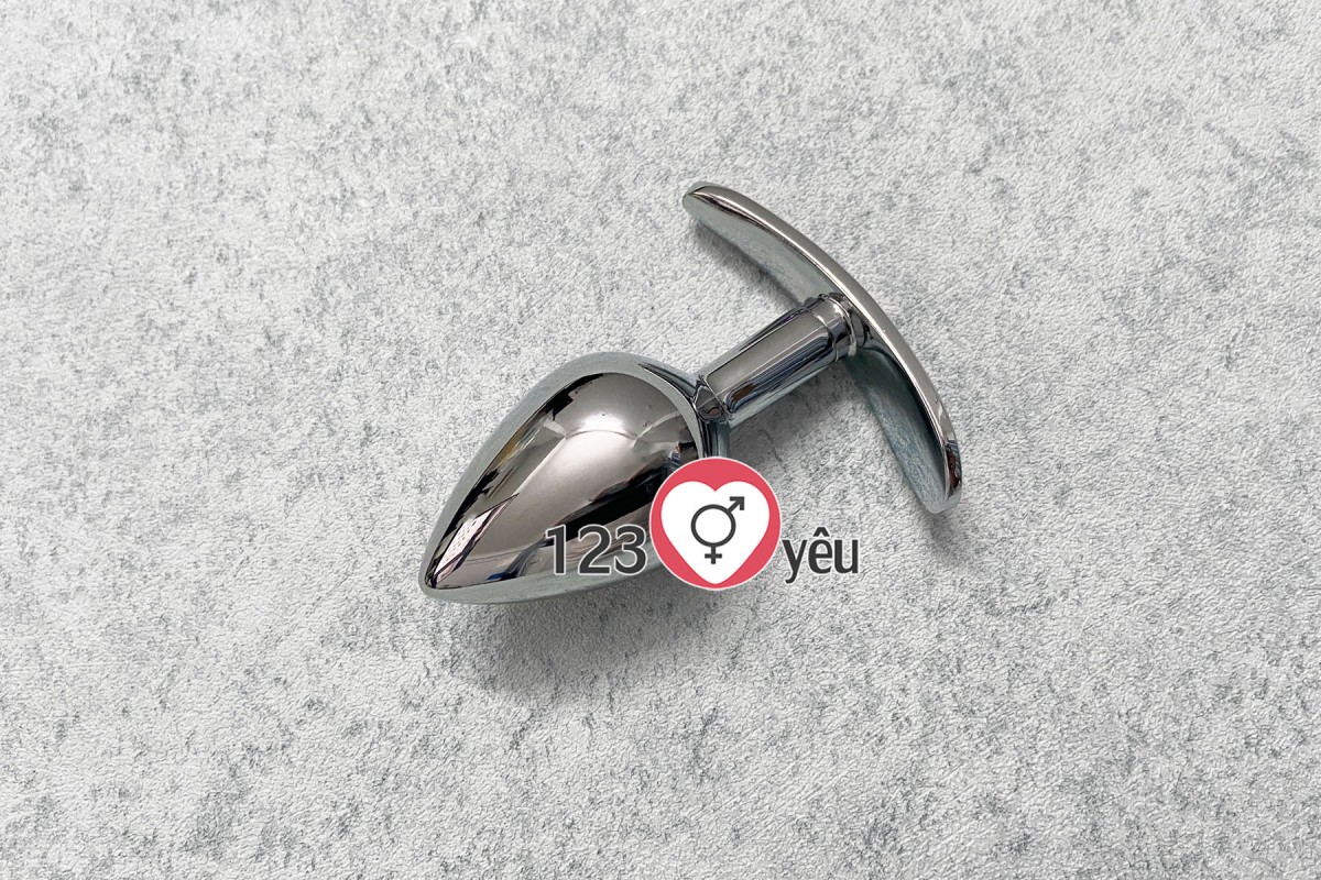 Dụng cụ kích thích hậu môn inox có tay cầm 1
