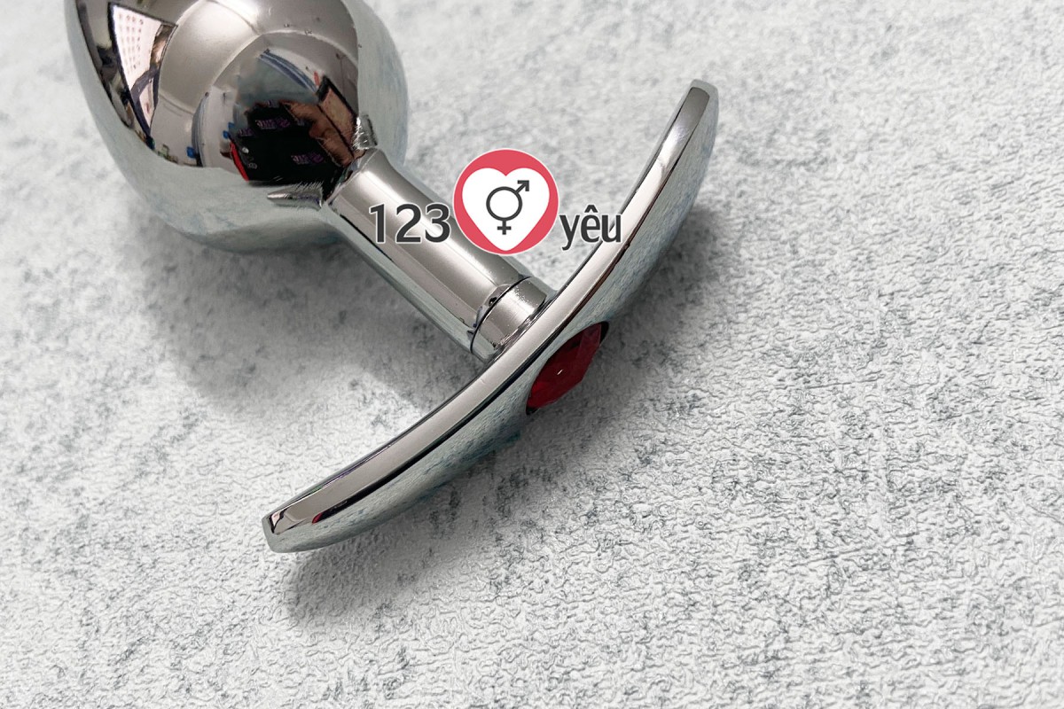 Dụng cụ kích thích hậu môn inox có tay cầm 2