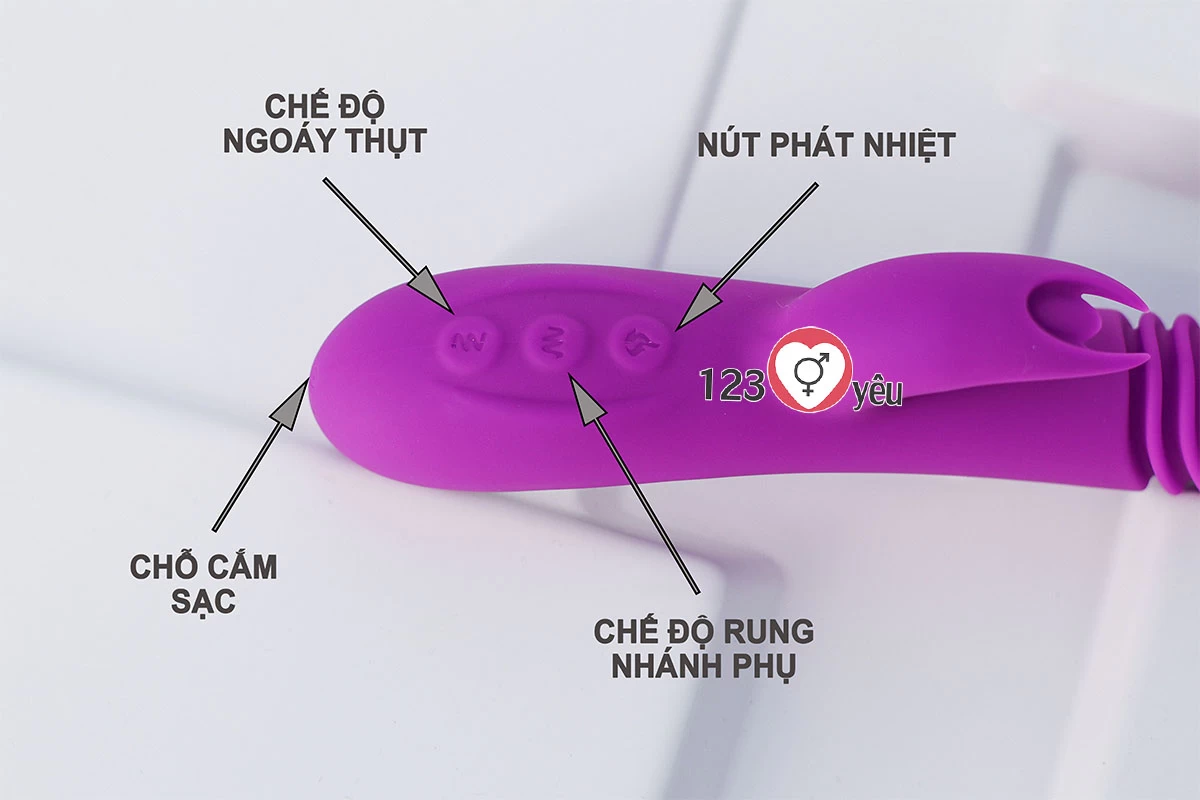 Dương vật giả rung thụt Ella Rod phát nhiệt pin sạc