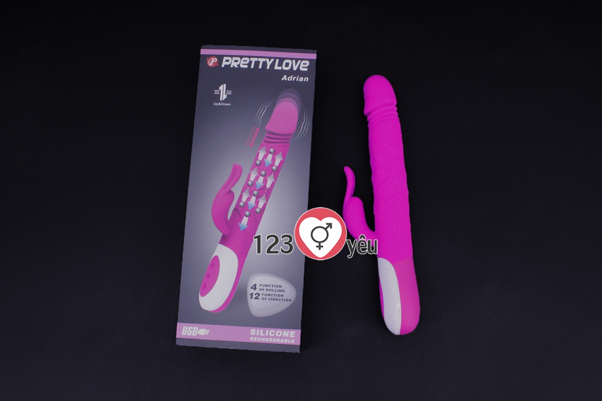 Dương vật giả đa năng Prettylove Adrian rung, thụt 1