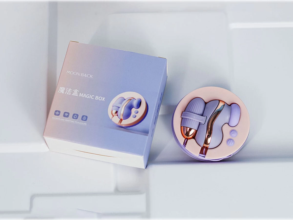 Trứng rung Moon Back Magic Box 2 đầu rung h&uacute;t
