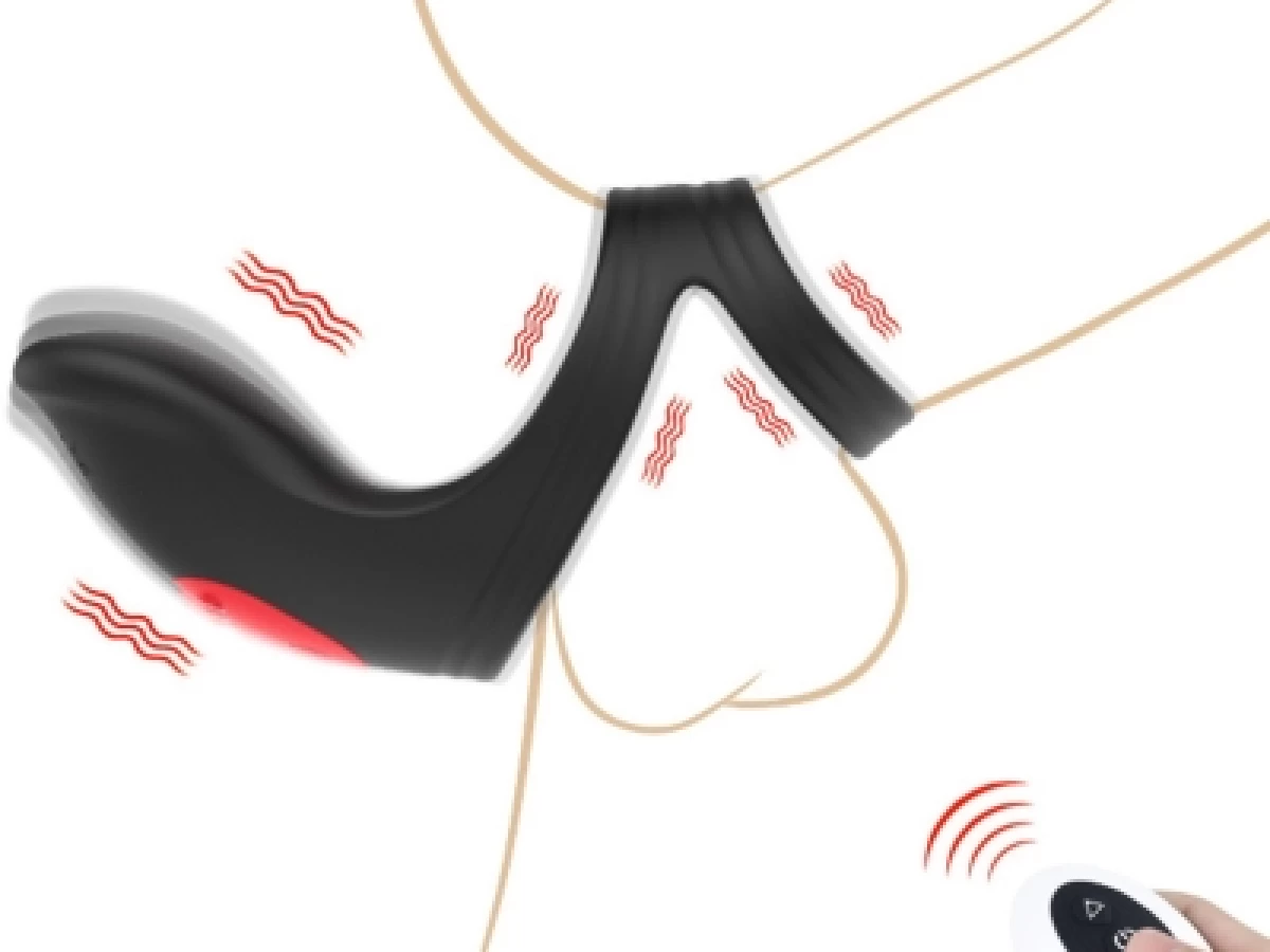 Vòng rung đeo dương vật kèm lưỡi liếm điều khiển xa