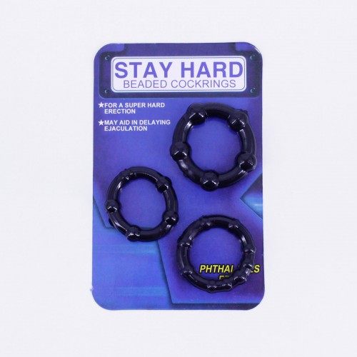 Bộ 3 vòng đeo Stay Hard đen【SHIP HỎA TỐC】