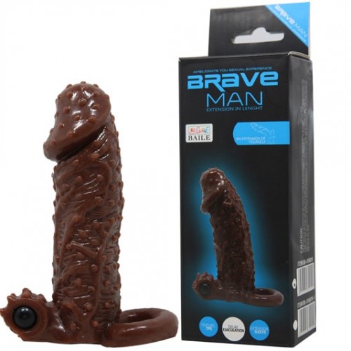 Sex toy bao cao su tăng kích thước rung có quai đeo Brave Man BM450 Sex toy bao cao su tăng kích thước rung có quai đeo Brave Man BM450